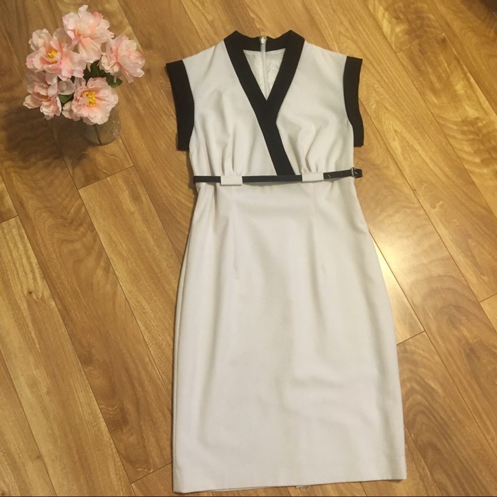 Calvin Klein White and Black Dress Size 2